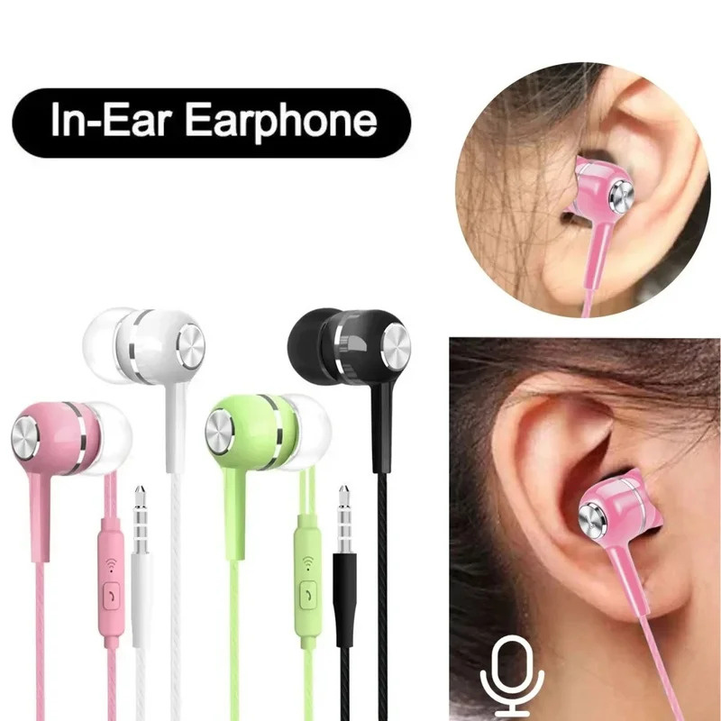 Wired Earphone Mic - Écouteurs intra-auriculaires filaires 3.5mm, avec micro